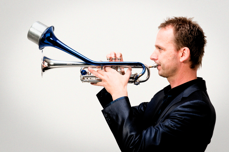 Trumpet setup on stage